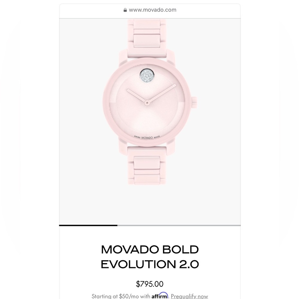Brand New “Pink” Movado Watch.